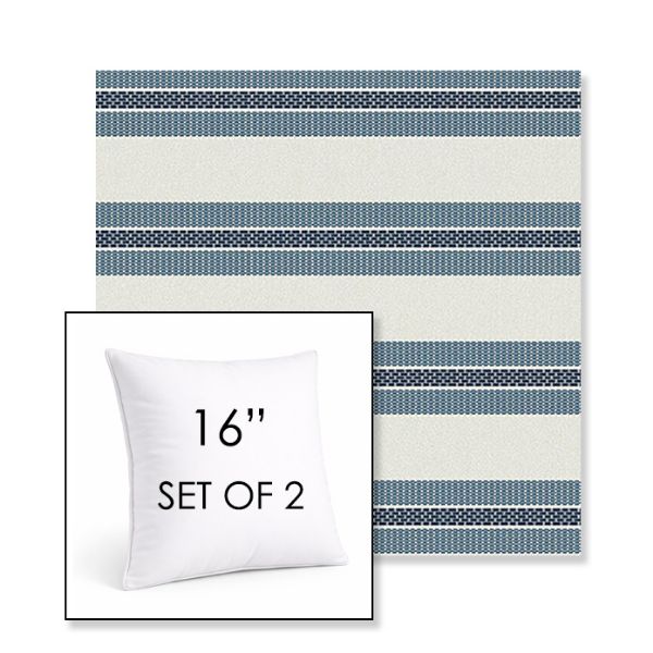 Picture of Excel Denim | Set of 2 | Sunbrella 16" Square Outdoor Throw Pillows with Premium Inserts