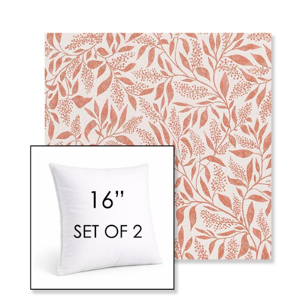 Picture of Exquisite Guava | Set of 2 | Sunbrella 16" Square Outdoor Throw Pillows with Premium Inserts