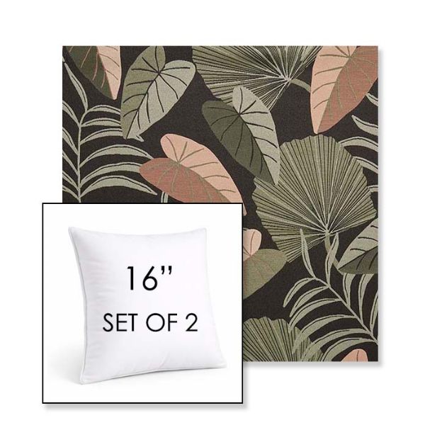 Picture of Fernie Midnight Garden | Set of 2 | Sunbrella 16" Square Outdoor Throw Pillows with Premium Inserts