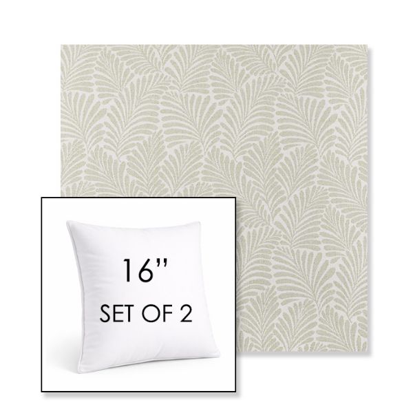 Picture of Frond Spring | Set of 2 | Sunbrella 16" Square Outdoor Throw Pillows with Premium Inserts