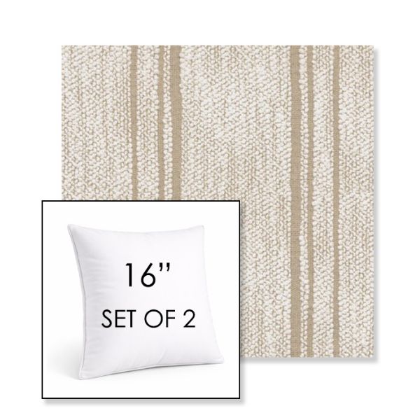 Picture of Harvest Kaolin | Set of 2 | Sunbrella 16" Square Outdoor Throw Pillows with Premium Inserts