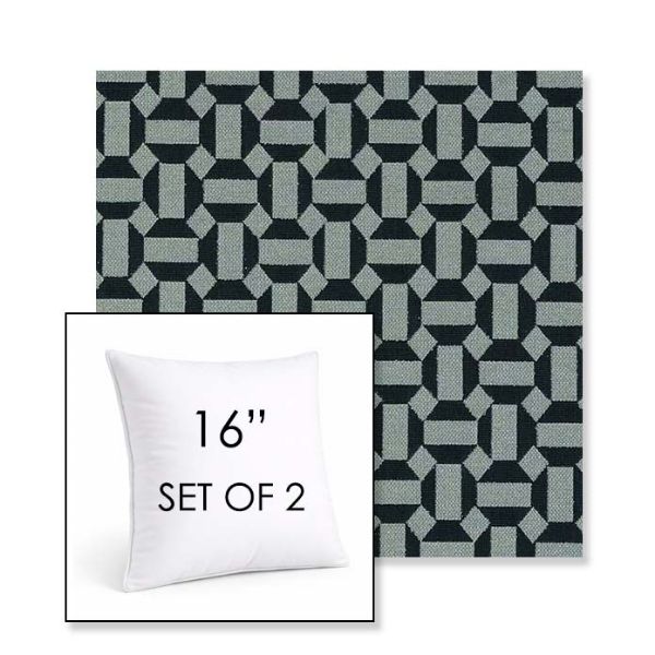 Picture of Hoopla Plume | Set of 2 | Sunbrella 16" Square Outdoor Throw Pillows with Premium Inserts