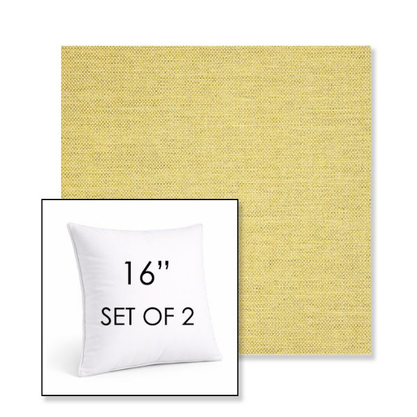 Picture of Idol Canary | Set of 2 | Sunbrella 16" Square Outdoor Throw Pillows with Premium Inserts