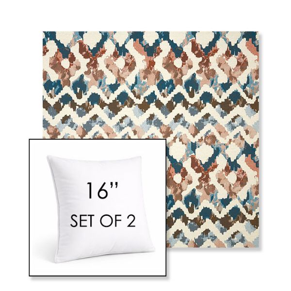 Picture of Inga Boho | Set of 2 | Sunbrella 16" Square Outdoor Throw Pillows with Premium Inserts