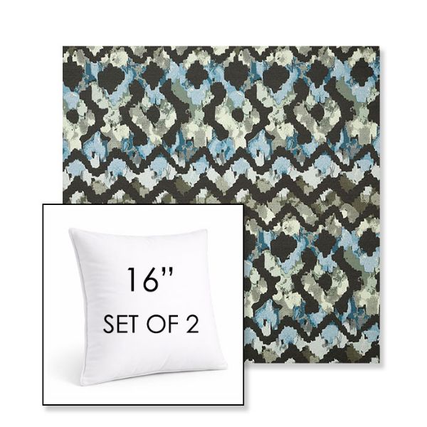 Picture of Inga Green Tea | Set of 2 | Sunbrella 16" Square Outdoor Throw Pillows with Premium Inserts