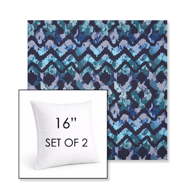 Picture of Inga Waterscape | Set of 2 | Sunbrella 16" Square Outdoor Throw Pillows with Premium Inserts