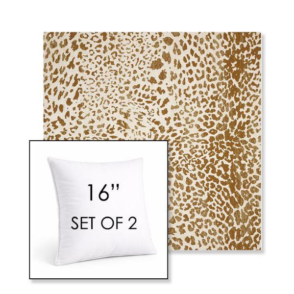 Picture of Instinct Toffee | Set of 2 | Sunbrella 16" Square Outdoor Throw Pillows with Premium Inserts