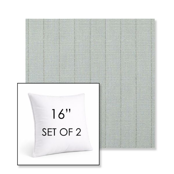 Picture of Kaia Mist | Set of 2 | Sunbrella 16" Square Outdoor Throw Pillows with Premium Inserts