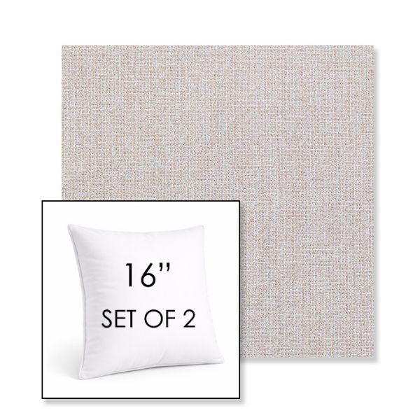Picture of Kismet Flax | Set of 2 | Sunbrella 16" Square Outdoor Throw Pillows with Premium Inserts