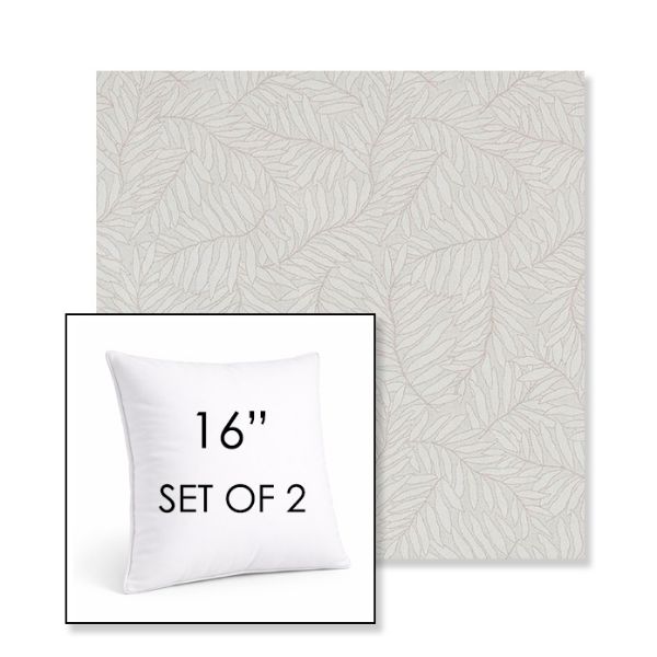 Picture of Lively Parchment | Set of 2 | Sunbrella 16" Square Outdoor Throw Pillows with Premium Inserts