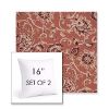 Picture of Martha Floral Rose Vine | Set of 2 | Sunbrella 16" Square Outdoor Throw Pillows with Premium Inserts