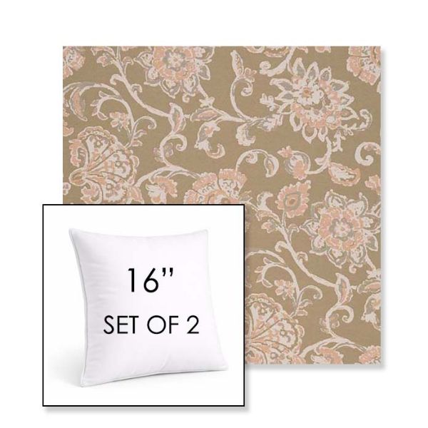 Picture of Martha Floral Spring | Set of 2 | Sunbrella 16" Square Outdoor Throw Pillows with Premium Inserts