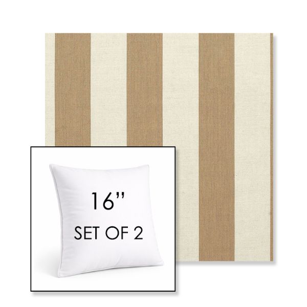 Picture of Maxim Heather Beige | Set of 2 | Sunbrella 16" Square Outdoor Throw Pillows with Premium Inserts