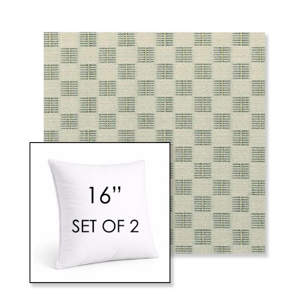 Picture of Mend Juniper | Set of 2 | Sunbrella 16" Square Outdoor Throw Pillows with Premium Inserts