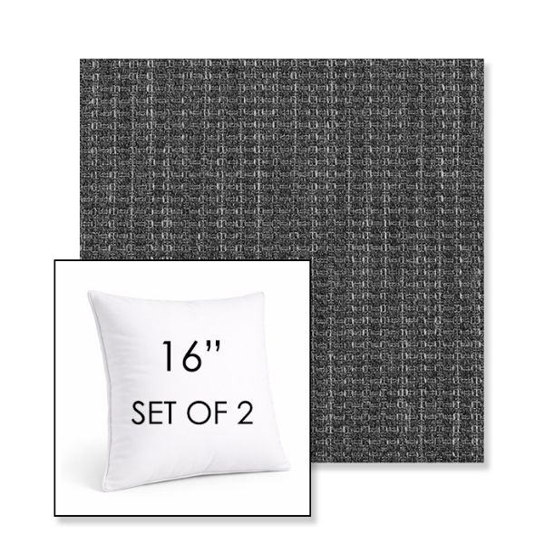 Picture of Metamorphic Slate | Set of 2 | Sunbrella 16" Square Outdoor Throw Pillows with Premium Inserts