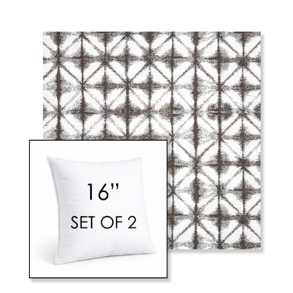 Picture of Midori Stone | Set of 2 | Sunbrella 16" Square Outdoor Throw Pillows with Premium Inserts
