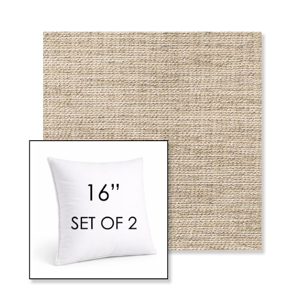 Picture of Momento Parchment | Set of 2 | Sunbrella 16" Square Outdoor Throw Pillows with Premium Inserts