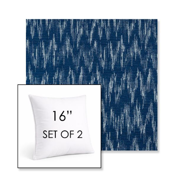 Picture of Mountains Lagoon | Set of 2 | Sunbrella 16" Square Outdoor Throw Pillows with Premium Inserts