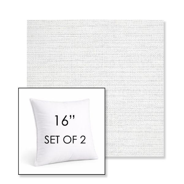 Picture of Piazza White | Set of 2 | Sunbrella 16" Square Outdoor Throw Pillows with Premium Inserts