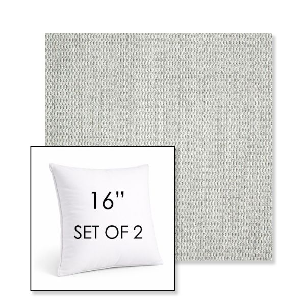 Picture of Pique Cloud | Set of 2 | Sunbrella 16" Square Outdoor Throw Pillows with Premium Inserts