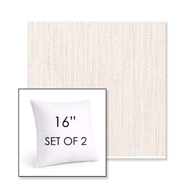 Picture of Poros Eggshell | Set of 2 | Sunbrella 16" Square Outdoor Throw Pillows with Premium Inserts