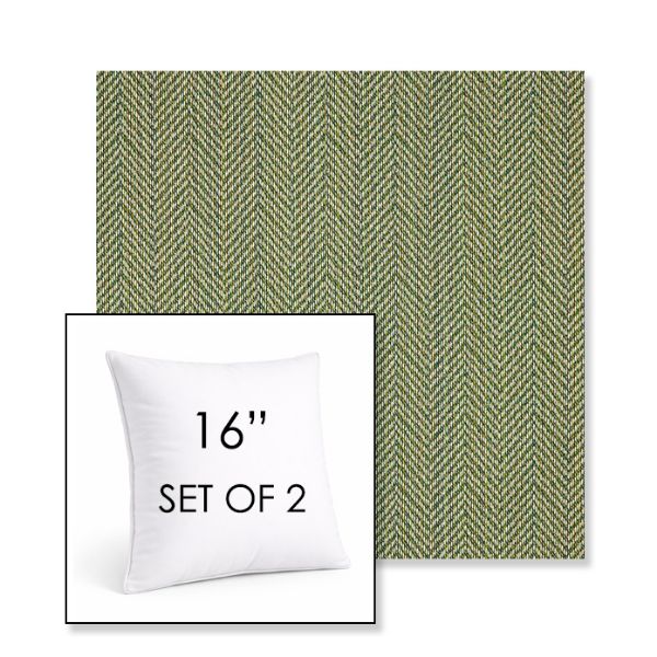 Picture of Posh Shamrock | Set of 2 | Sunbrella 16" Square Outdoor Throw Pillows with Premium Inserts