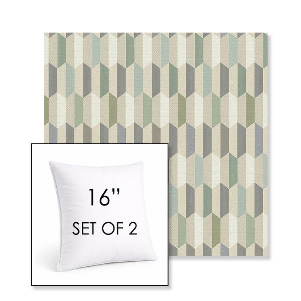 Picture of Precise Spring | Set of 2 | Sunbrella 16" Square Outdoor Throw Pillows with Premium Inserts