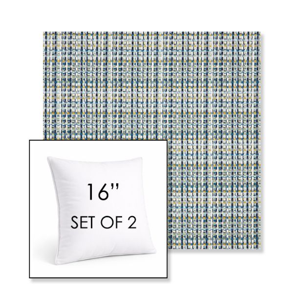 Picture of Principle Lagoon | Set of 2 | Sunbrella 16" Square Outdoor Throw Pillows with Premium Inserts