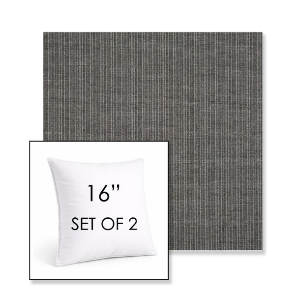Picture of Proven Charcoal | Set of 2 | Sunbrella 16" Square Outdoor Throw Pillows with Premium Inserts