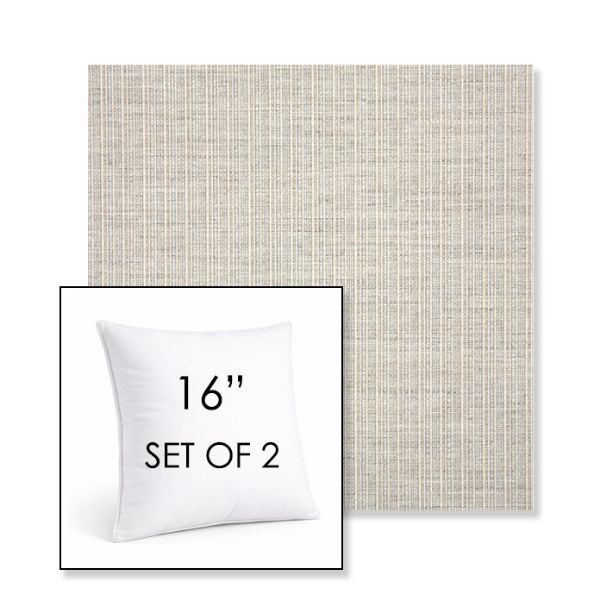 Picture of Proven Dove | Set of 2 | Sunbrella 16" Square Outdoor Throw Pillows with Premium Inserts