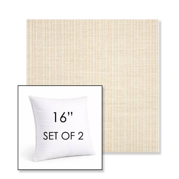 Picture of Proven Flax | Set of 2 | Sunbrella 16" Square Outdoor Throw Pillows with Premium Inserts