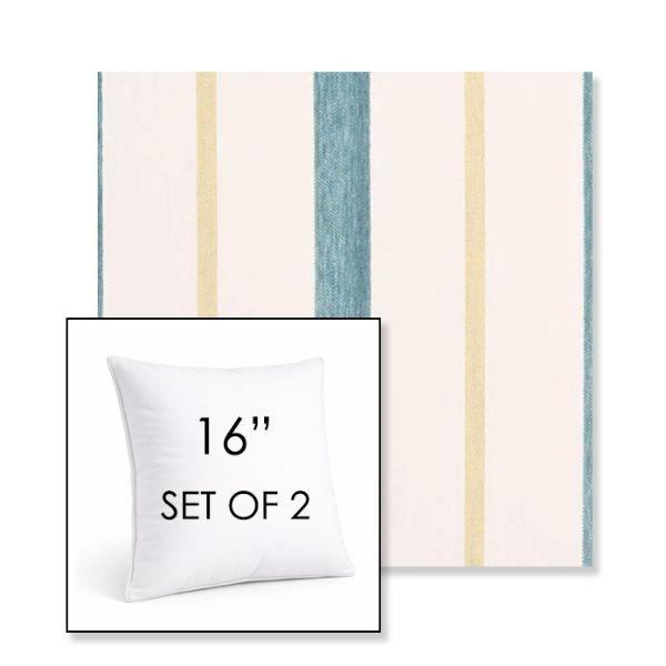 Picture of Revival Lake | Set of 2 | Sunbrella 16" Square Outdoor Throw Pillows with Premium Inserts