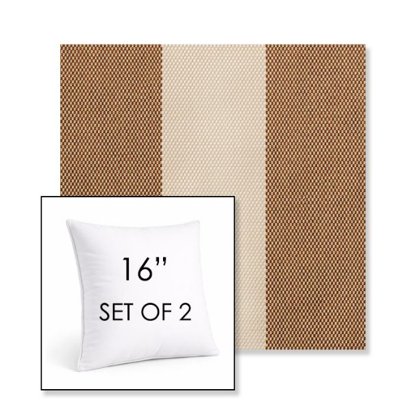 Picture of Rothko Latte | Set of 2 | Sunbrella 16" Square Outdoor Throw Pillows with Premium Inserts