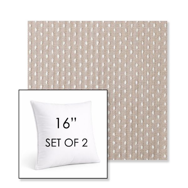 Picture of Royale Silk | Set of 2 | Sunbrella 16" Square Outdoor Throw Pillows with Premium Inserts