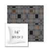 Picture of Rubix Vintage Denim | Set of 2 | Sunbrella 16" Square Outdoor Throw Pillows with Premium Inserts