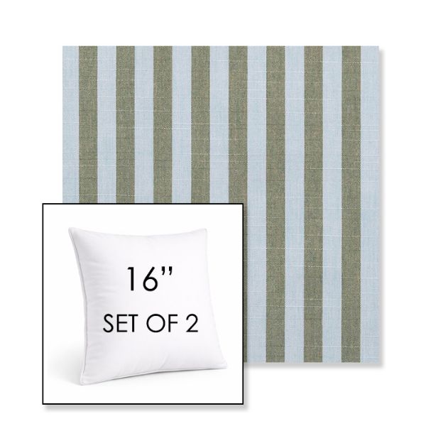 Picture of Sail Away Aloe | Set of 2 | Sunbrella 16" Square Outdoor Throw Pillows with Premium Inserts