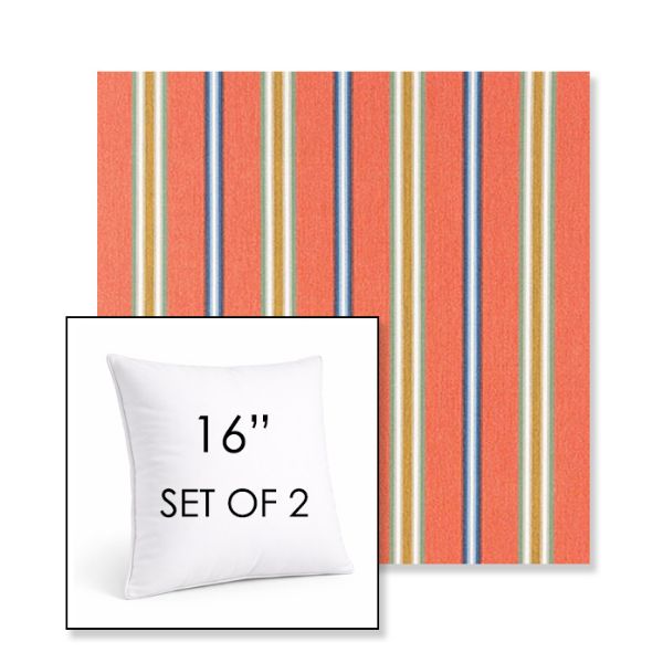 Picture of Saltillo Sedona | Set of 2 | Sunbrella 16" Square Outdoor Throw Pillows with Premium Inserts