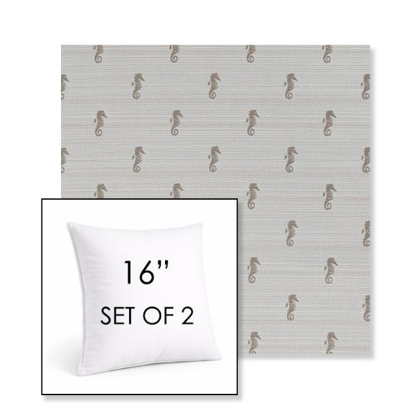 Picture of Schooner Plank | Set of 2 | Sunbrella 16" Square Outdoor Throw Pillows with Premium Inserts
