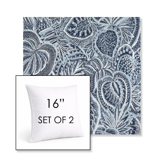 Picture of Sensibility Harbor | Set of 2 | Sunbrella 16" Square Outdoor Throw Pillows with Premium Inserts