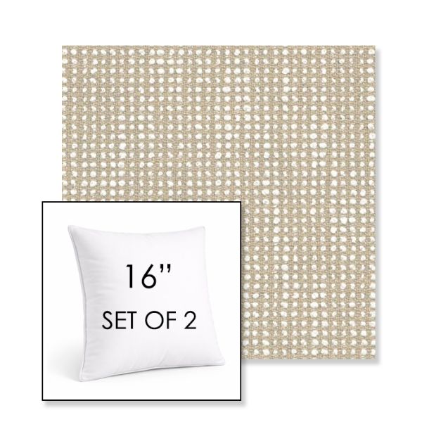 Picture of Slow Farafra | Set of 2 | Sunbrella 16" Square Outdoor Throw Pillows with Premium Inserts