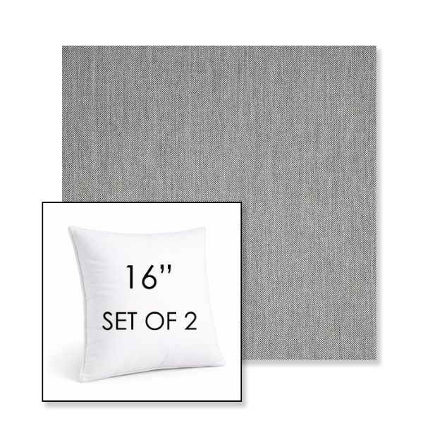 Picture of Switch Silver | Set of 2 | Sunbrella 16" Square Outdoor Throw Pillows with Premium Inserts