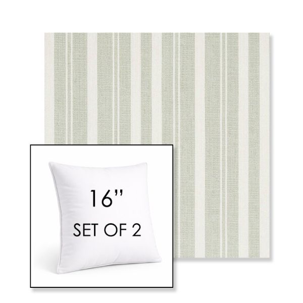 Picture of Tranquil Sage | Set of 2 | Sunbrella 16" Square Outdoor Throw Pillows with Premium Inserts