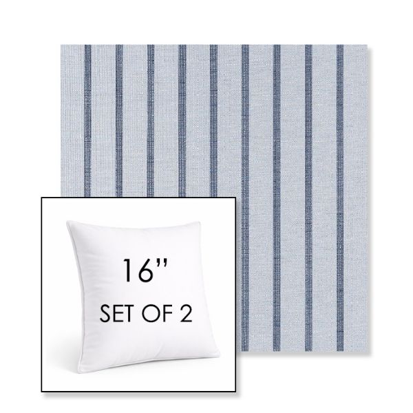 Picture of Unwind Sky | Set of 2 | Sunbrella 16" Square Outdoor Throw Pillows with Premium Inserts