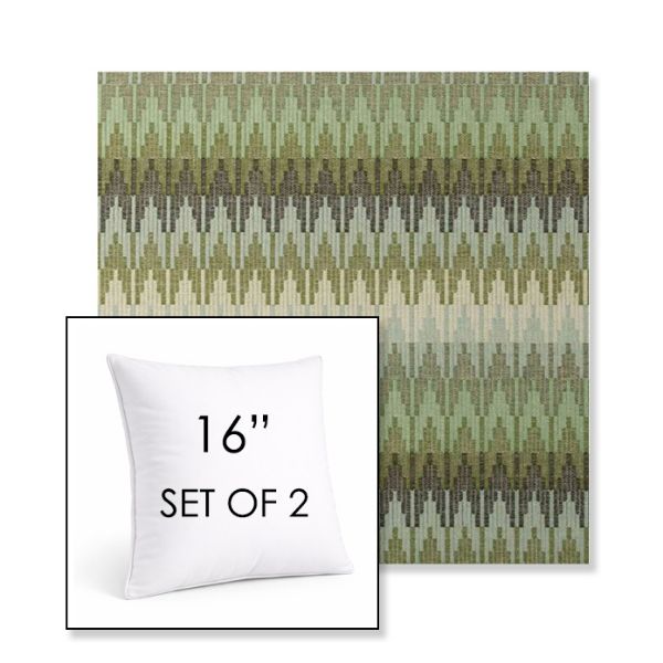 Picture of Valley Herbal | Set of 2 | Sunbrella 16" Square Outdoor Throw Pillows with Premium Inserts