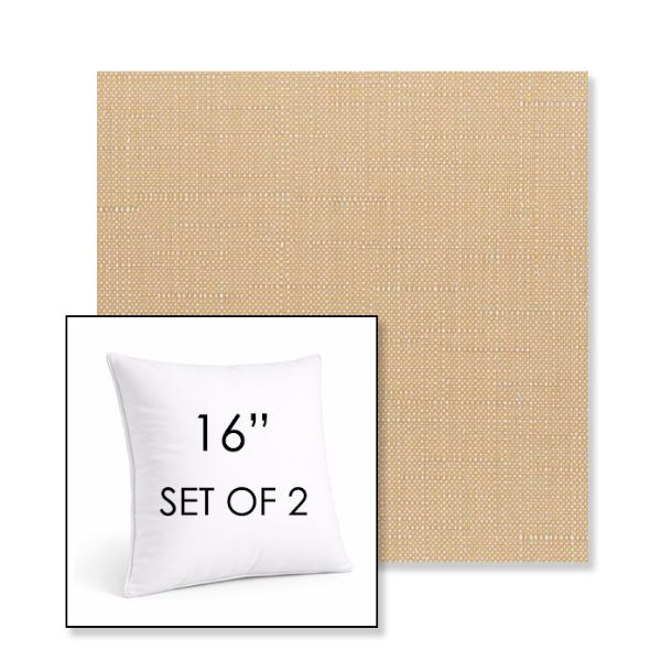 Picture of Willa Toast | Set of 2 | Sunbrella 16" Square Outdoor Throw Pillows with Premium Inserts