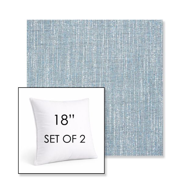 Picture of Adena Celeste | Set of 2 | Sunbrella 18" Square Outdoor Throw Pillows with Premium Inserts