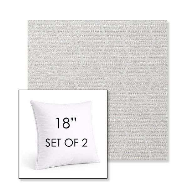 Picture of Amalfi Sand | Set of 2 | Sunbrella 18" Square Outdoor Throw Pillows with Premium Inserts