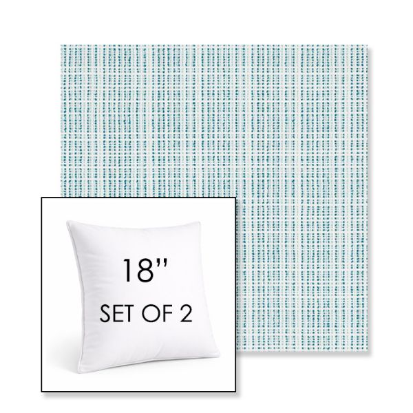 Picture of Benson Lagoon | Set of 2 | Sunbrella 18" Square Outdoor Throw Pillows with Premium Inserts