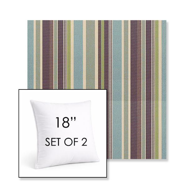 Picture of Brannon Whisper | Set of 2 | Sunbrella 18" Square Outdoor Throw Pillows with Premium Inserts