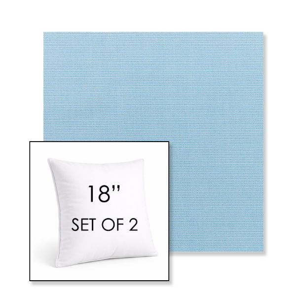 Picture of Canvas Air Blue | Set of 2 | Sunbrella 18" Square Outdoor Throw Pillows with Premium Inserts